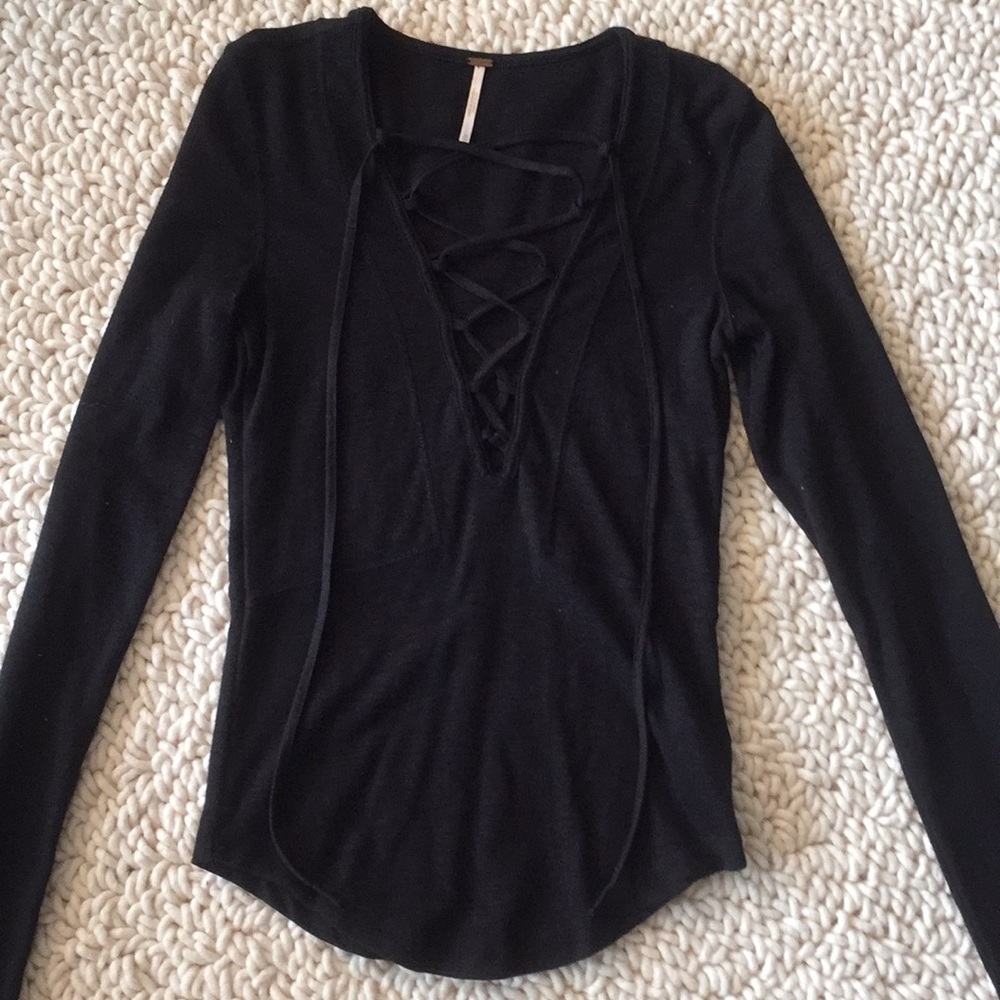 Free People Lucky Lace Up Top NEW W/O TAGS - Picture 2 of 4